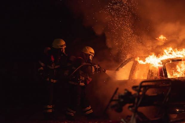 В Кузнецке воспламенился автомобиль